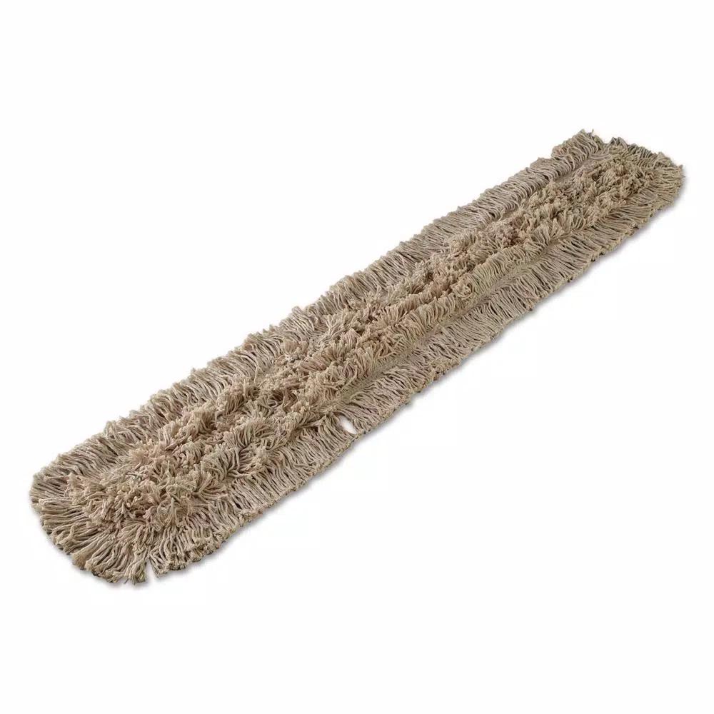 Boardwalk 48 in. Cotton 4-Ply HyGrade Dust Mop Head, White