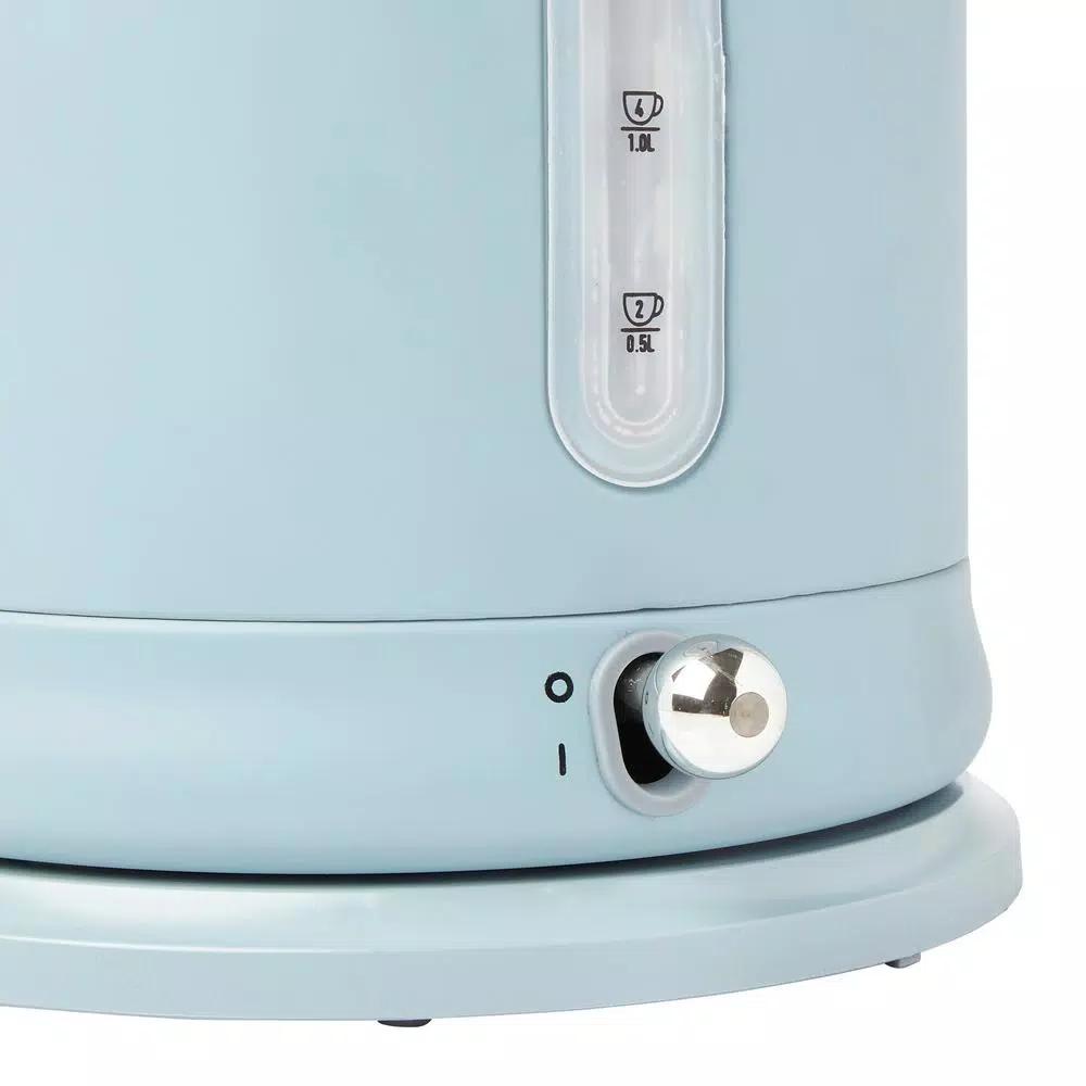 Haden Highclere 1.5L Electric Kettle, 6-Cup Cordless Kettle with Auto Shut-Off, Poole Blue
