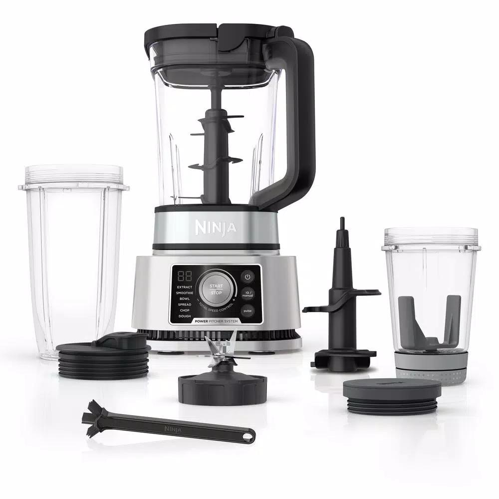 Ninja Foodi Power Pitcher 72 oz. Single Speed Silver Blender with smartTORQUE, 1400 Peak Watts