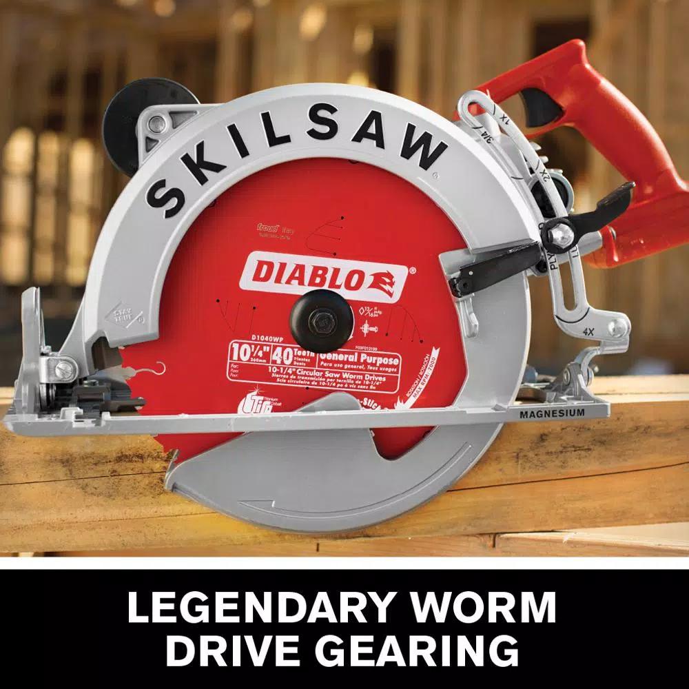 SKILSAW 10-1/4 in. 15 Amp Worm Drive Circular Saw with Diablo Carbide Blade