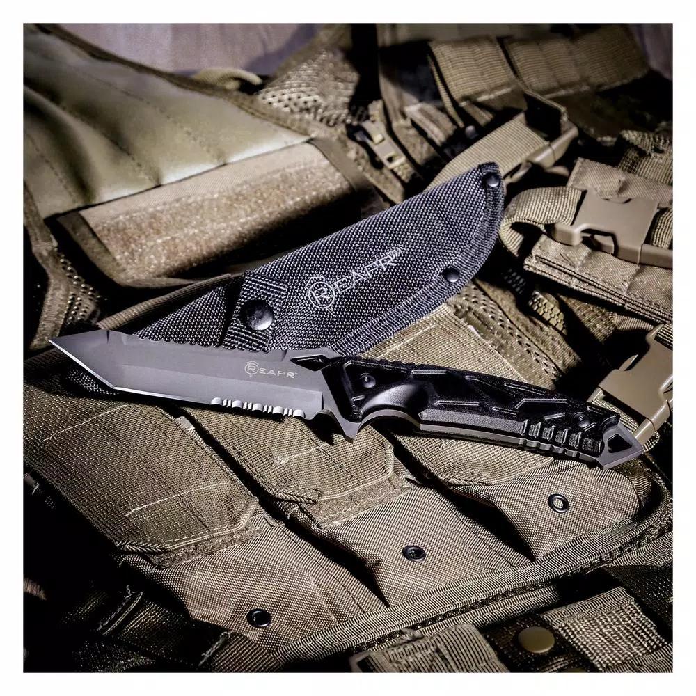 Sheffield REAPR Javelin Fixed Blade Knife with 5 in. Serrated Chisel Tanto Blade