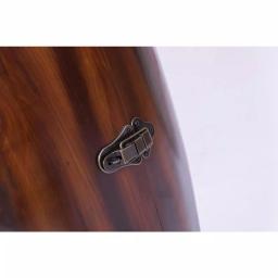 Vintiquewise Rustic Wooden Barrel Shaped Wine Bar Cabinet with Lockable Latch and 10-Bottle Storage thumbnail 2