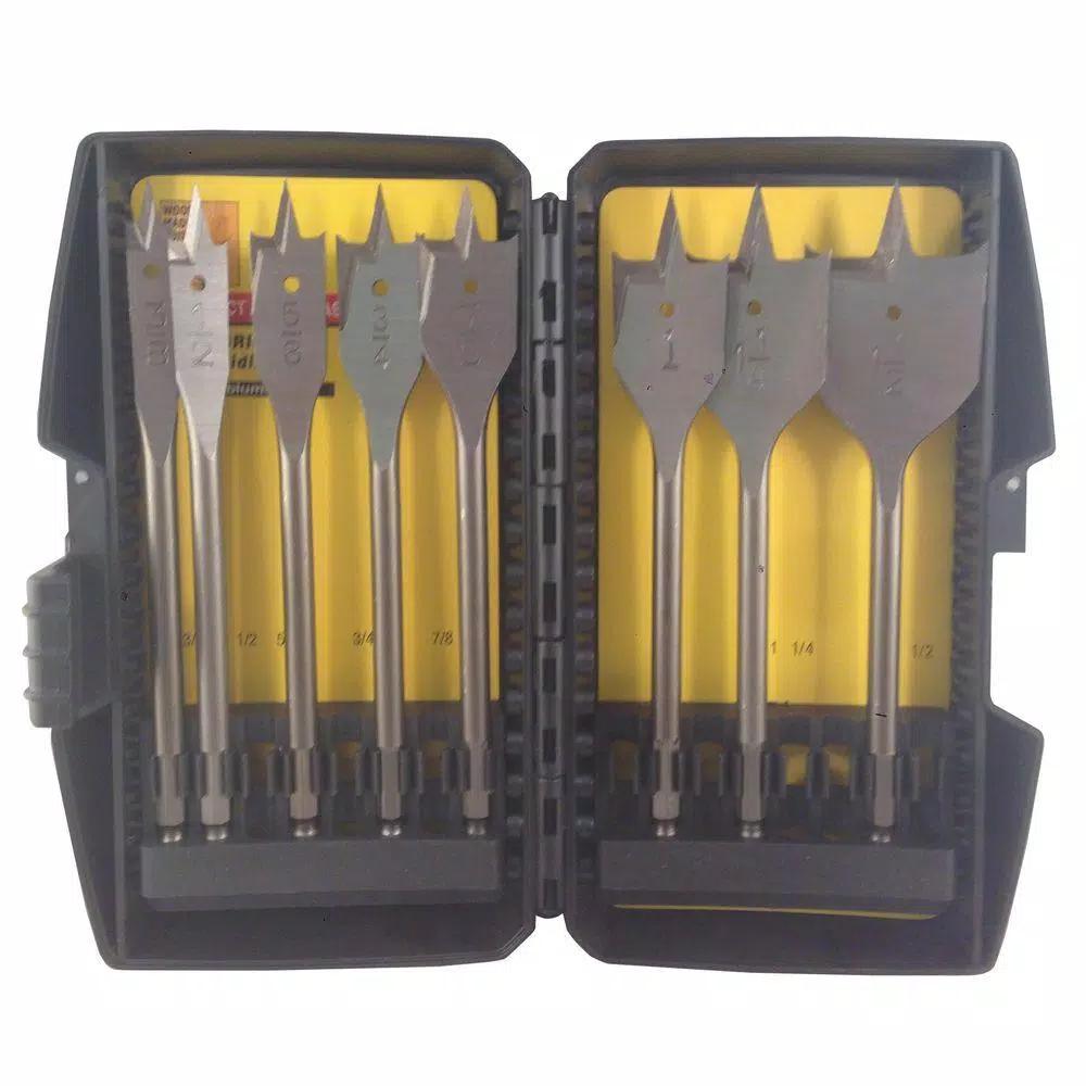 BLU-MOL Xtreme 8-Piece Spade Bit Set, High Speed Steel, 1/4 in. to 1-1/2 in.