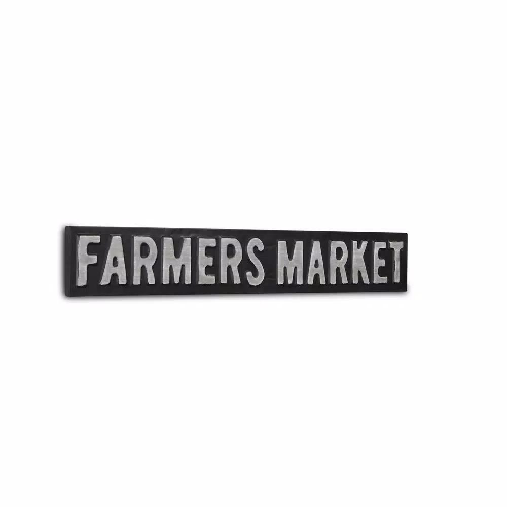 Cheungs Farmers Market Metal Wall Decor - Rustic Farmhouse Style Handcrafted Steel Sign