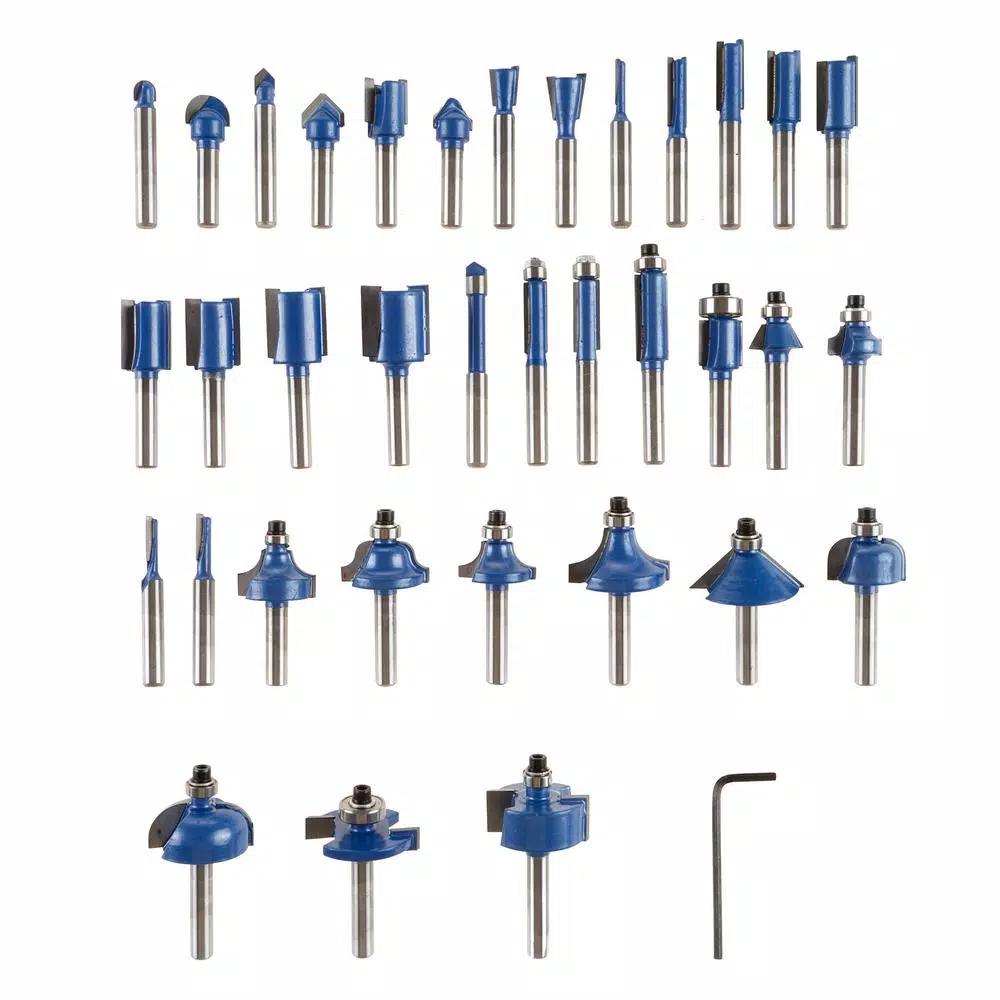 Stalwart 35-Piece Carbide Tipped Router Bit Set with Aluminum Carrying Case