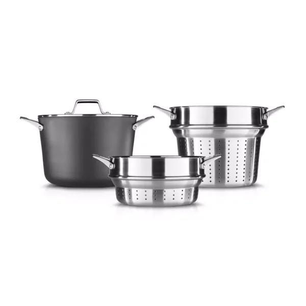Calphalon Premier 12 qt. Hard-Anodized Nonstick Multi-Pot Set with Pasta and Steamer Inserts