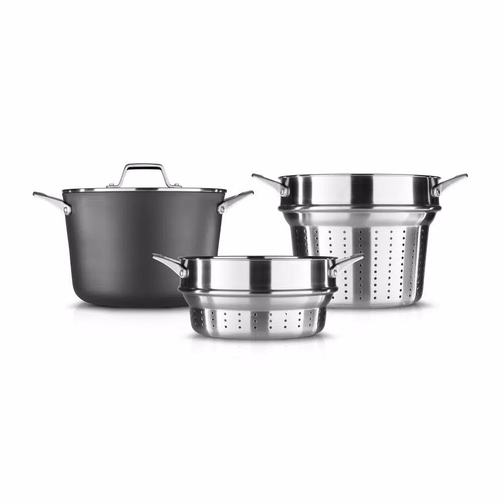 Calphalon Premier 12 qt. Hard-Anodized Nonstick Multi-Pot Set with Pasta and Steamer Inserts