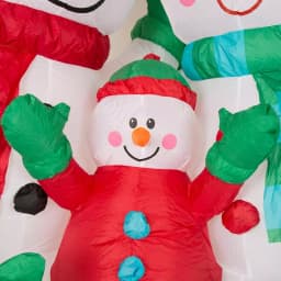 Glitzhome 8 ft. Lighted Inflatable Snowman Family Christmas Decor thumbnail 4