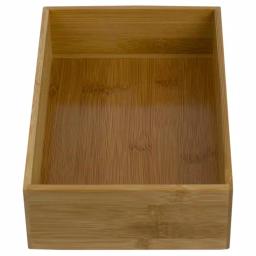Unbranded Natural Bamboo Drawer Organizer - Rustic Wooden Storage Box for Office, Kitchen, and Bathroom thumbnail 1