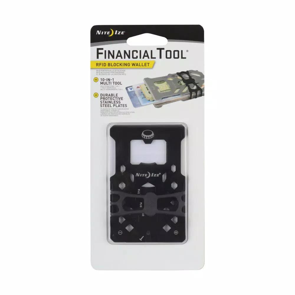 Nite Ize RFID Blocking Multi-Tool Wallet, 420 Stainless Steel, Black