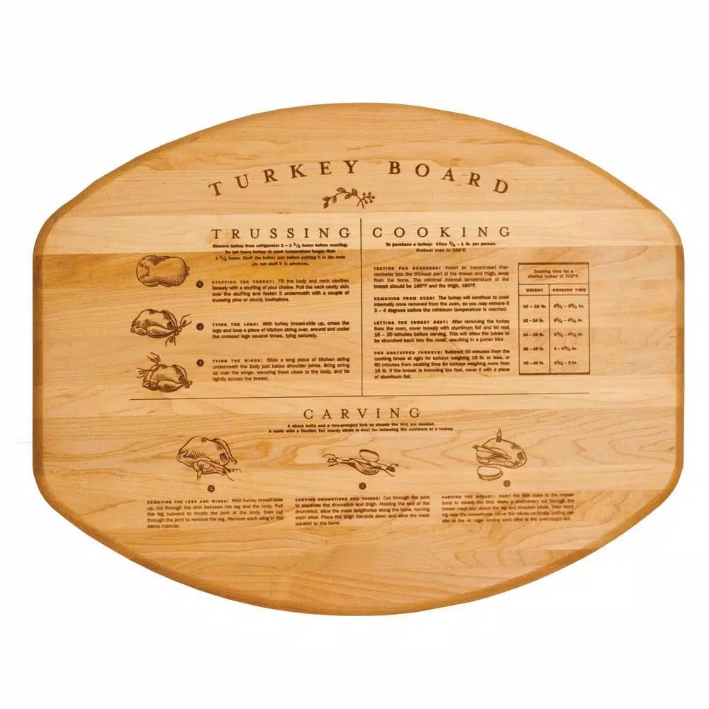 Catskill Craftsmen Hardwood Turkey Carving Board with Juice Groove and Serving Wedge