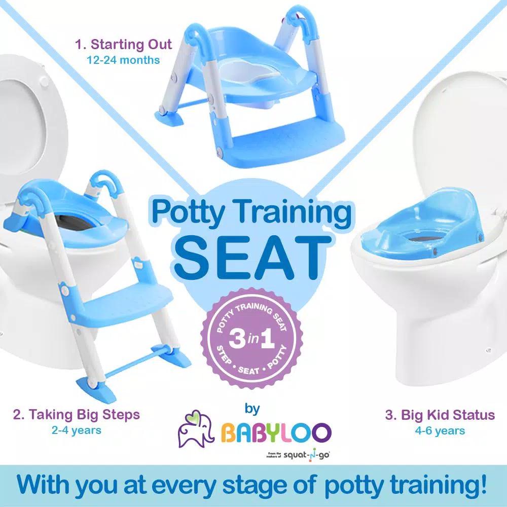Babyloo Bambino 3-in-1 Convertible Toddler Potty Trainer and Step Stool - Blue