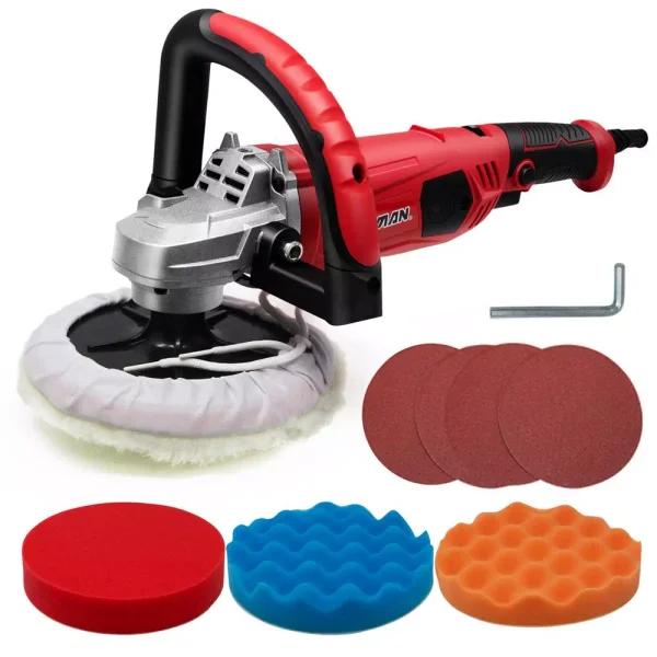 Boyel Living 7 in. Variable Speed Corded Disc Sander Polisher Buffer, 10 Amp, 1000-3500 RPM