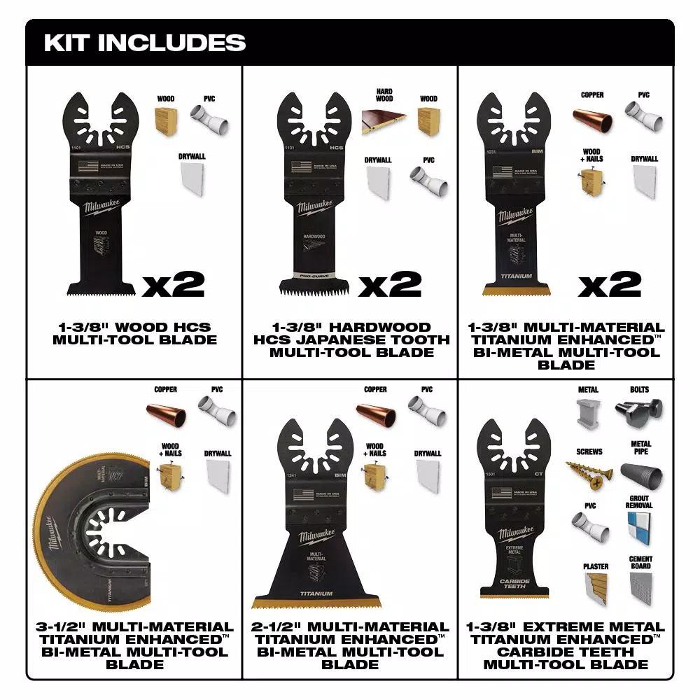 Milwaukee OPEN-LOK Oscillating Multi-Tool Blade & Sandpaper Starter Kit, 36-Piece