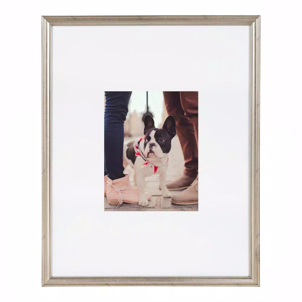 Kate and Laurel Adlynn Silver Picture Frame Set, Set of 3, Fits 8x10 in. with Mat or 16x20 in. without Mat