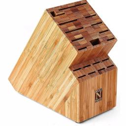 Cook N Home 19-Slot Natural Bamboo Universal Knife Storage Block Organizer thumbnail 1