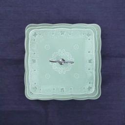 MALACASA 3-Tiered Green Porcelain Square Cupcake Tower Stand - 14.5 in. Dessert Serving Tray thumbnail 3