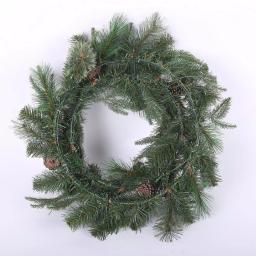 Winsome House 24 in. Artificial Pine and Cedar Wreath with Red Berries and Pinecones thumbnail 7