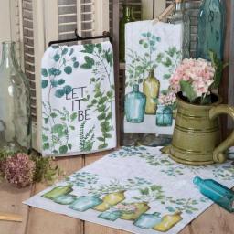 Kay Dee Lisa Audit Greenery Watercolor Cotton Kitchen Textile Set, 4-Piece thumbnail 4