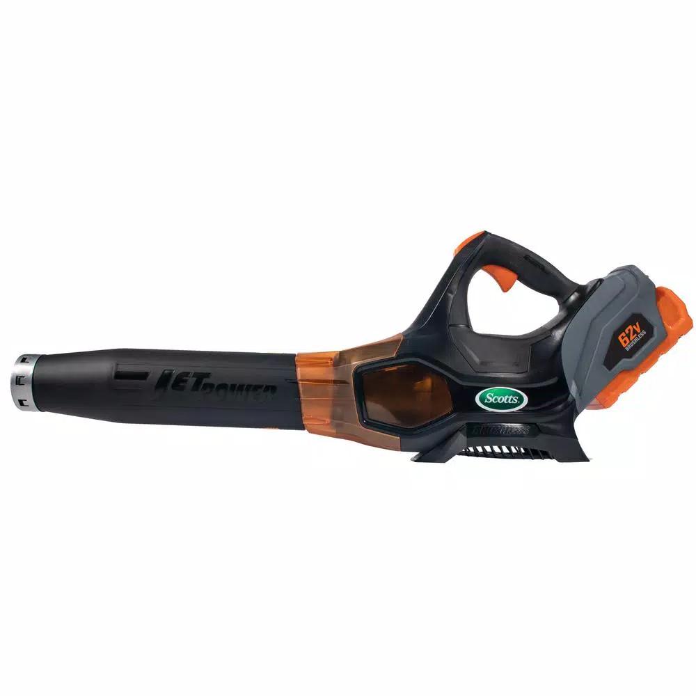 Scotts 62V Cordless Handheld Leaf Blower, 500 CFM, 140 MPH with 2.5 Ah Battery and Charger