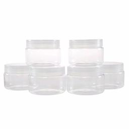 Stalwart 4 oz. Clear Plastic Jars with Foam Liner, Round Storage Containers (6-Pack) thumbnail 1
