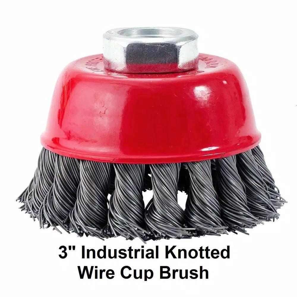 MIBRO 7-Piece Industrial Wire Brush and Hand Brush Set for Deburring, Rust and Scale Removal