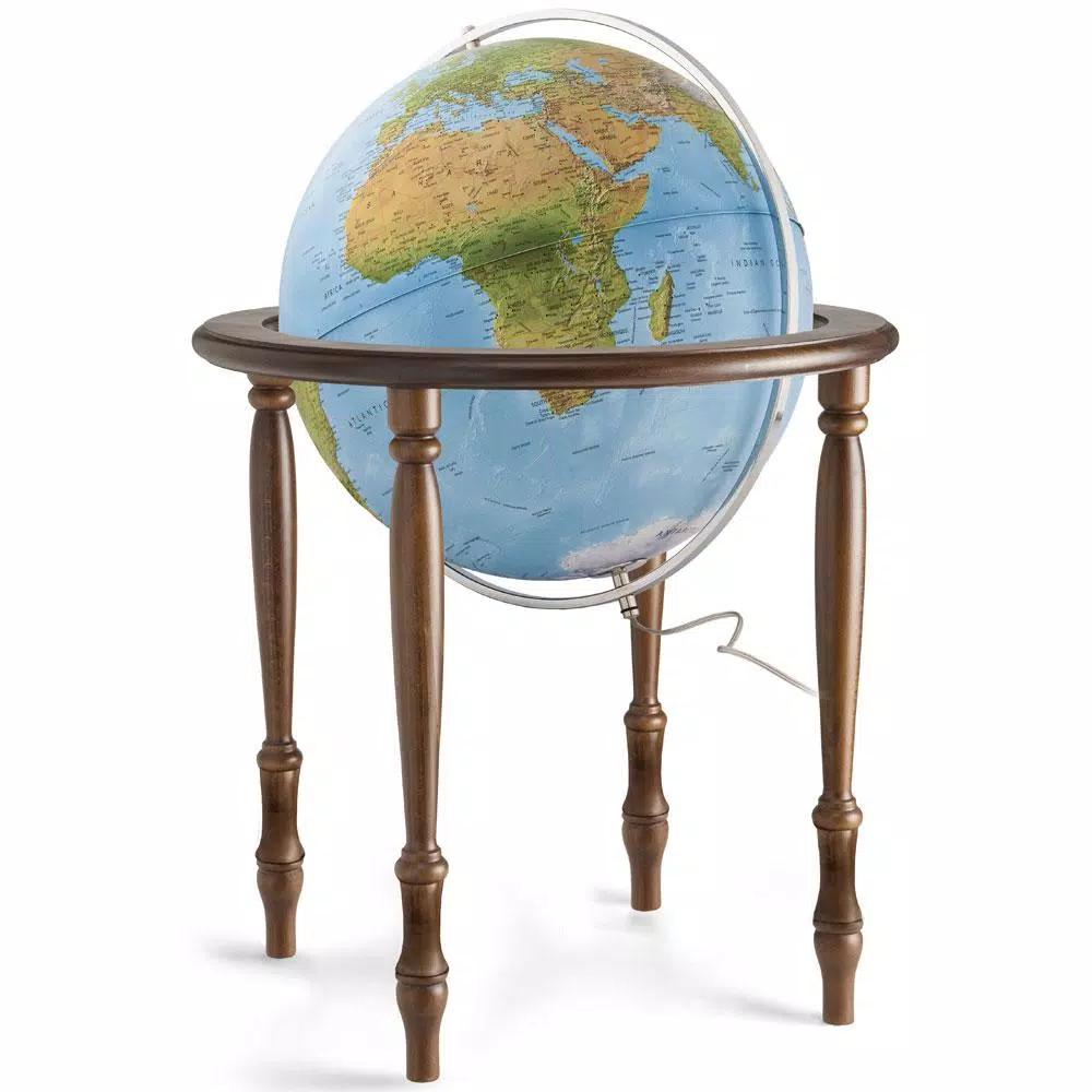 Waypoint Geographic Valencia 20 in. Illuminated Blue Oceans Floor Standing Globe
