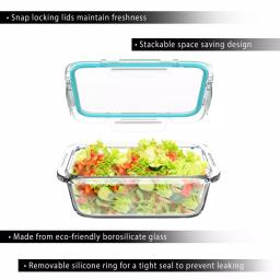 Classic Cuisine 10-Piece Borosilicate Glass Food Storage Container Set with Leak-Resistant Snap Lids thumbnail 4