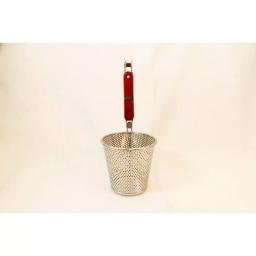 ExcelSteel 6.25 in. Stainless Steel Pasta Basket with Wood Covered Handles thumbnail 2
