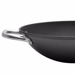 IMUSA 14 in. Light Cast Iron Pre-Seasoned Wok with Helper Handle thumbnail 3