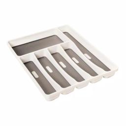 Real Solutions for Real Life White Plastic 6-Compartment Utensil Drawer Organizer Tray thumbnail 1