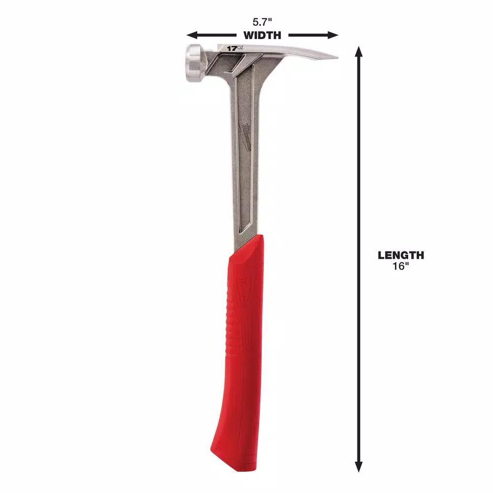 Milwaukee 17 oz. Smooth Face Framing Hammer with Shockshield Grip and Hammer Loop