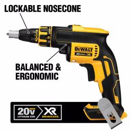 DEWALT 20V MAX XR Brushless Cordless Drywall Screw Gun Kit with (2) 2.0Ah Batteries & Cut-Out Tool thumbnail 9
