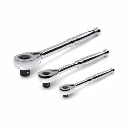 TEKTON 3-Piece Quick-Release Ratchet Set, 1/4 in., 3/8 in., 1/2 in. Drive, 90-Tooth thumbnail 1