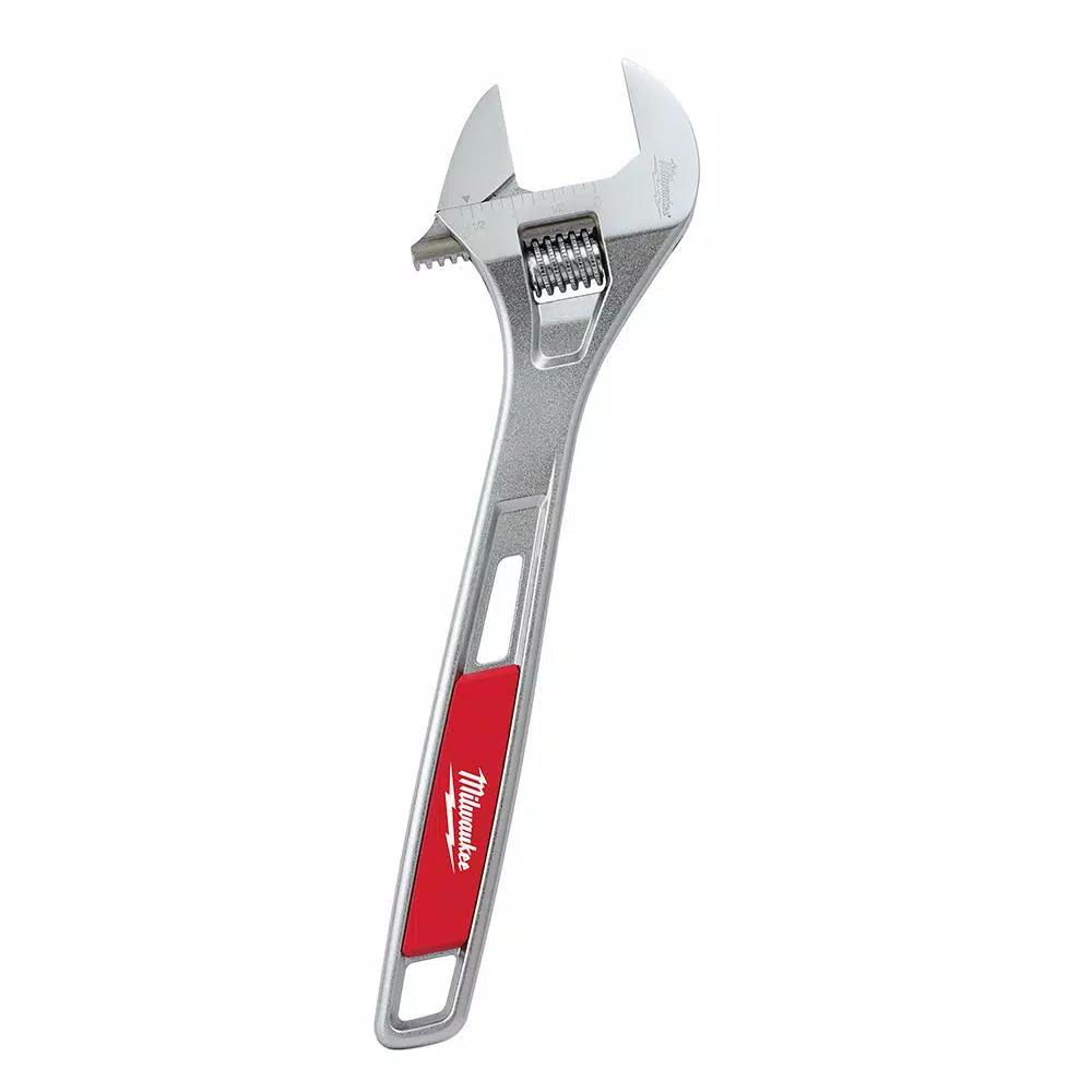 Milwaukee 12 in. Adjustable Wrench, Parallel Jaw, Chrome Plated