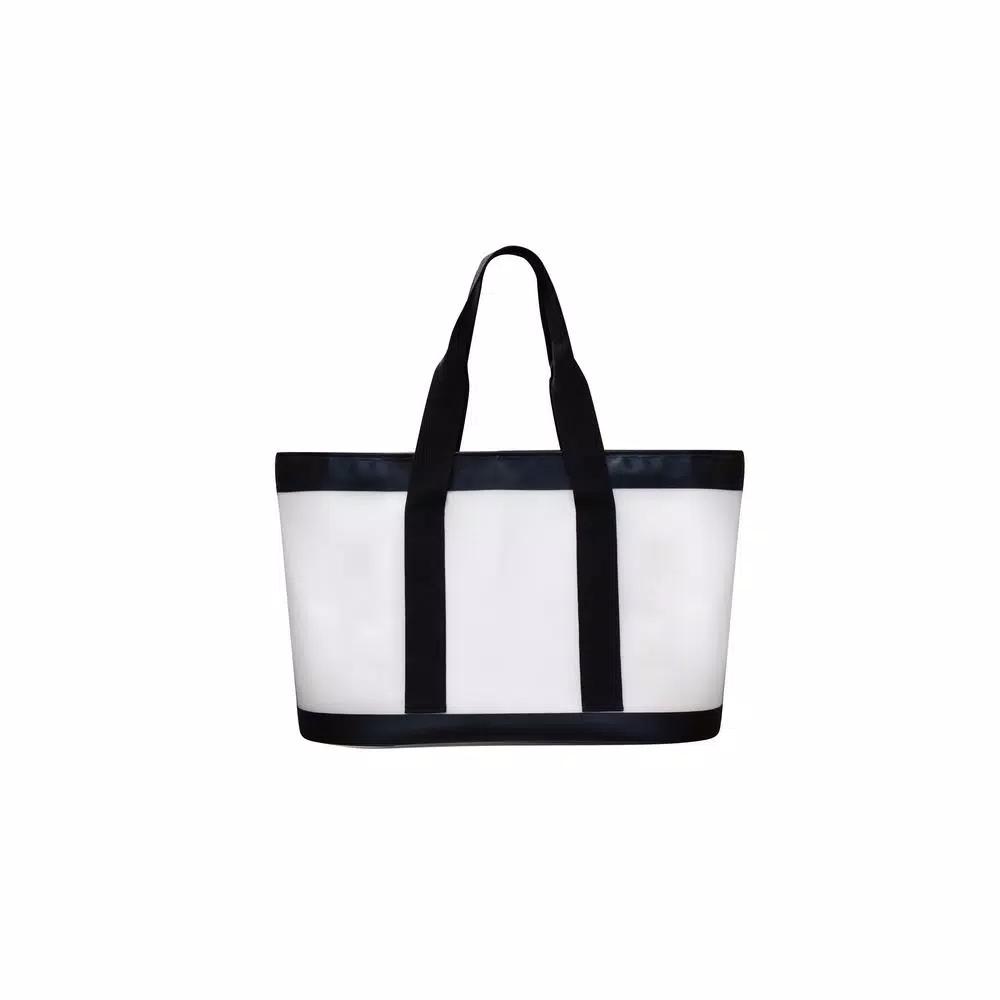 Camp-Zero Premium Carry-All Tote Bag, Waterproof Soft-Side Cooler, White and Black