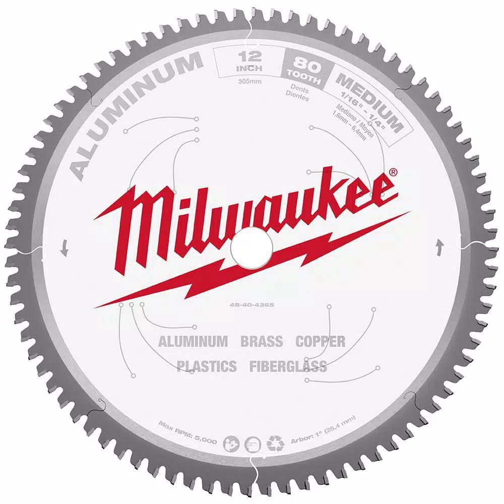 Milwaukee 12 in. 80T Carbide Tipped Aluminum and Metal Cutting Circular Saw Blade