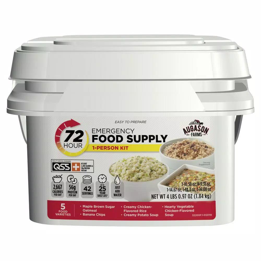 Augason Farms 72-Hour 1-Person Emergency Food Supply Pail - 25 Year Shelf Life