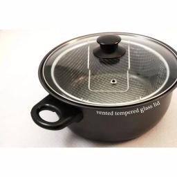 Cook Pro 4.5 Qt. Carbon Steel Deep Fryer Set with Frying Basket and Vented Glass Lid thumbnail 4