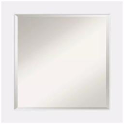Amanti Art Corvino 25 in. Square White Matte Wood Framed Beveled Edge Bathroom Vanity Mirror thumbnail 1