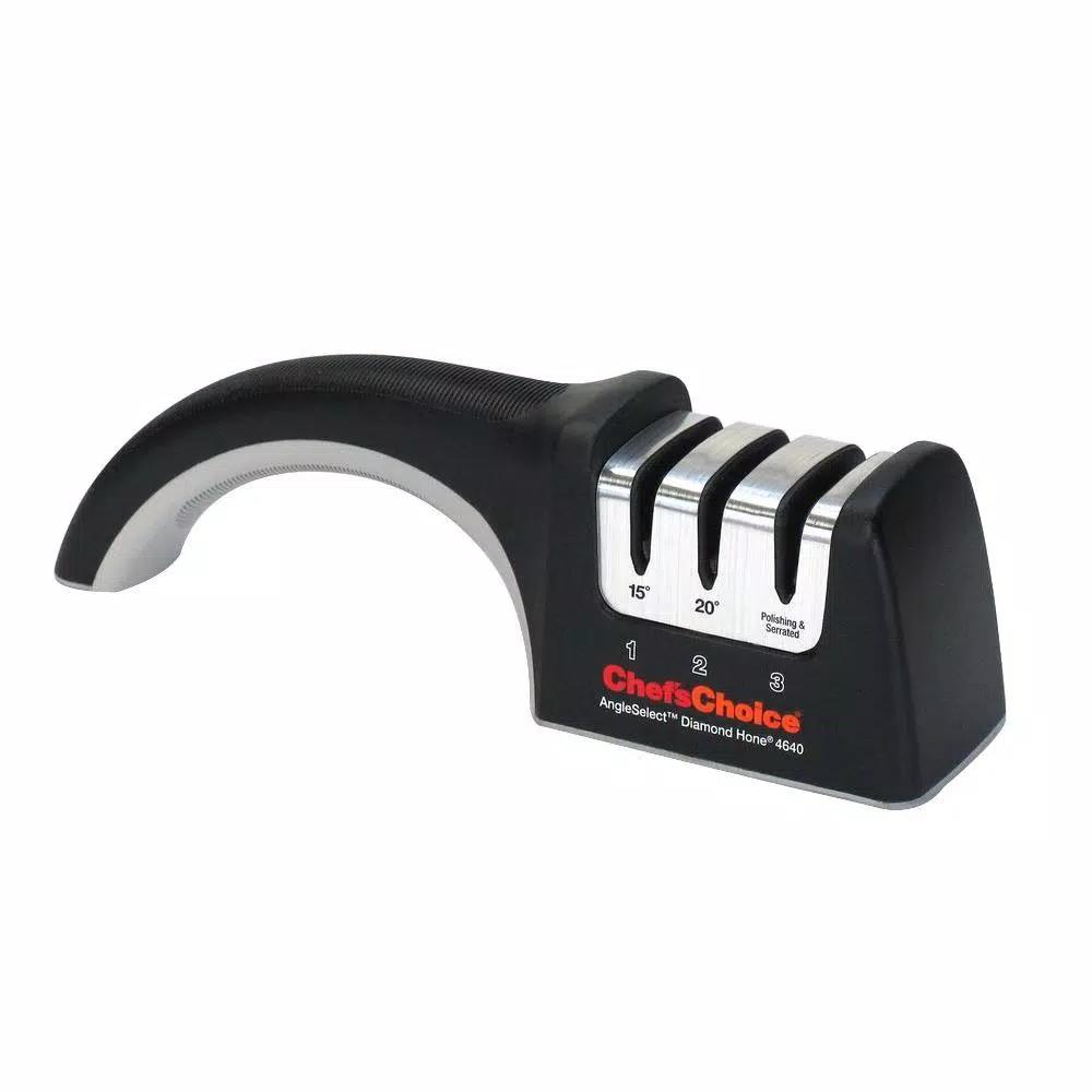 Chef'sChoice 3-Stage Black Diamond Manual Knife Sharpener with Angle Select & CrissCross Technology
