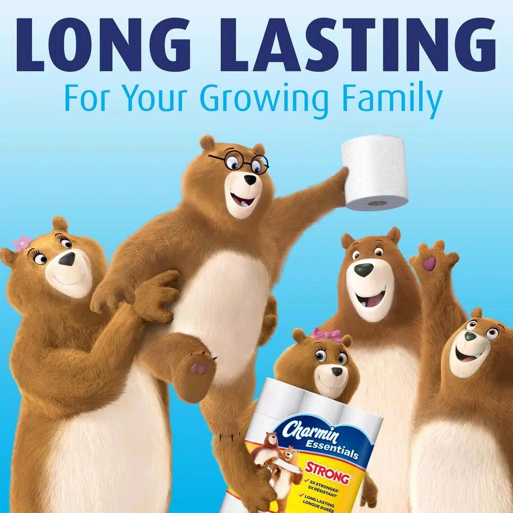 Charmin Essentials Strong 1-Ply Toilet Paper, 48 Giant Rolls