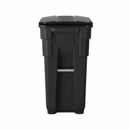 Suncast Commercial 32 Gal. Gray Plastic Wheeled Trash Can with Attached Lid thumbnail 3