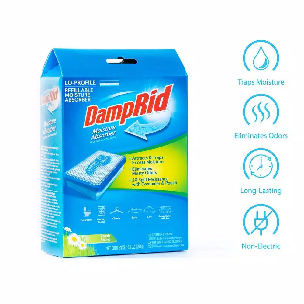 DampRid Low Profile Refillable Moisture Absorber, 10.5 oz, Fresh Scent