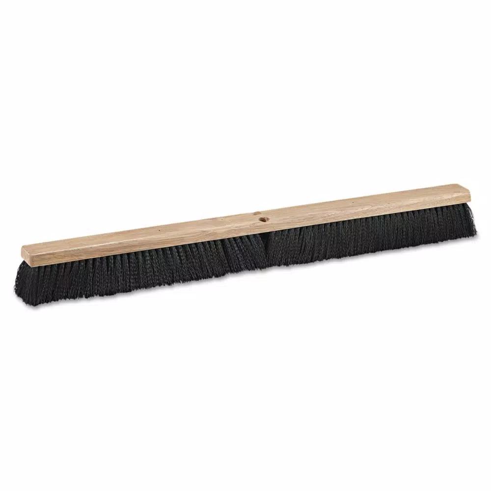 Boardwalk 36 in. Polypropylene Bristle Push Floor Broom Head with Hardwood Block