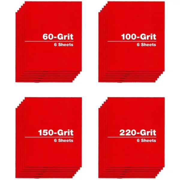 DIABLO 4.5 in. x 5.5 in. Clamp-On Sanding Sheets Assortment, 24-Pack (60, 100, 150, 220 Grit)