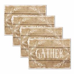 Morgan Home MHF Home Gather Brown Polypropylene Placemat Set, 18 in. x 13 in., 4-Pack thumbnail 2