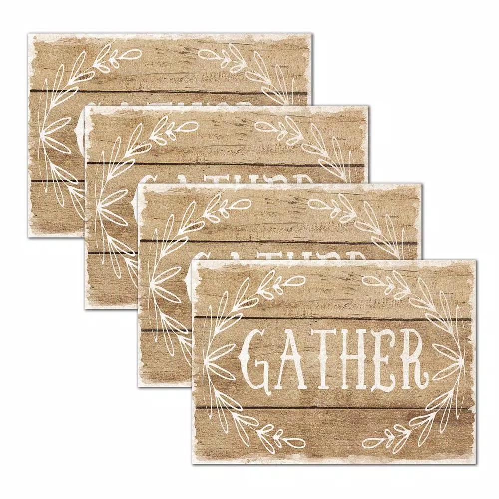 Morgan Home MHF Home Gather Brown Polypropylene Placemat Set, 18 in. x 13 in., 4-Pack