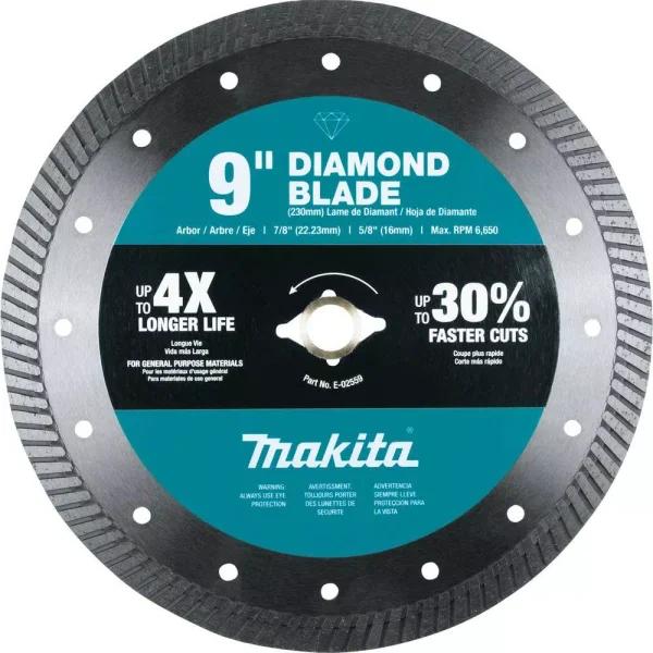 Makita 9 in. Turbo Diamond Blade for Concrete, Block, and Brick