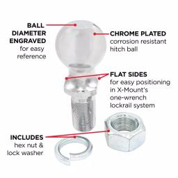 TowSmart 12,000 lb. Capacity Chrome Hitch Ball, 2-5/16 in. Ball Diameter, 1-1/4 in. Shank thumbnail 4